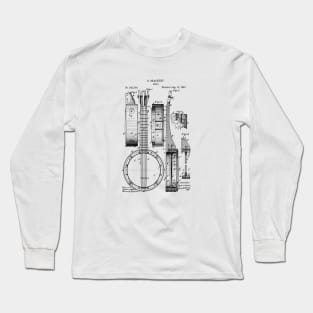 Banjo 1882 Vintage Patent Print Long Sleeve T-Shirt